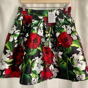 Comme USA Floral Statement Skirt Lined Midi NWT